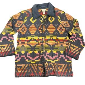 Cedar Canyon Southwestern Coat Aztec Boho Winter Heavy Coat‎ Size L Tapestry